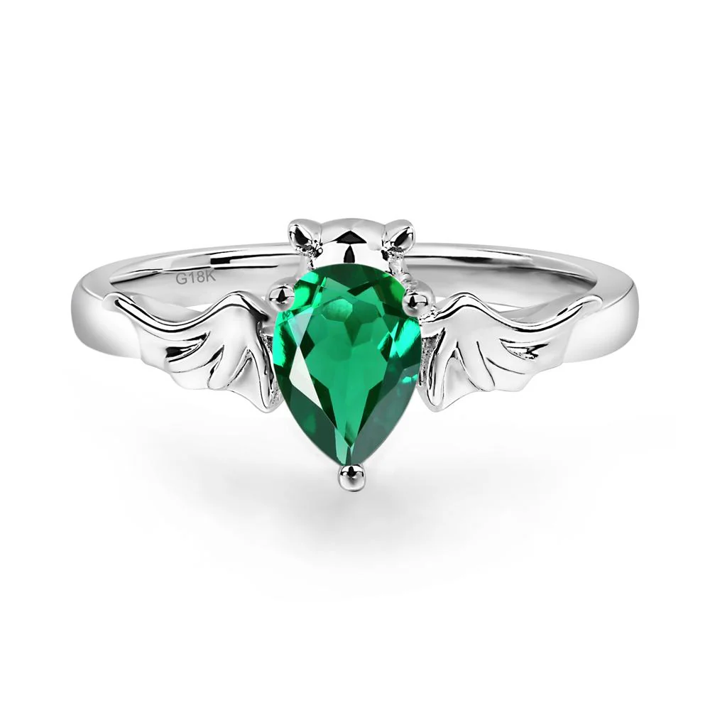 Emerald Bat Engagement Ring - Image 4