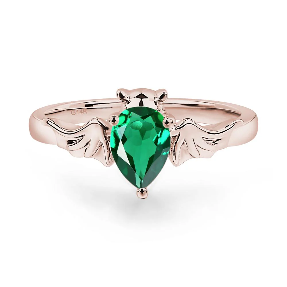 Emerald Bat Engagement Ring - Image 7