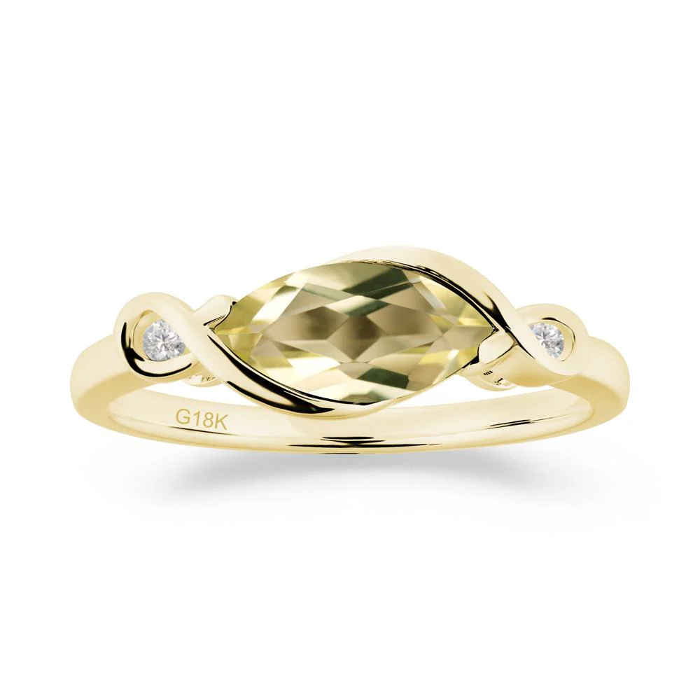 Teardrop Lemon Quartz Infinity Knot Ring - Image 4