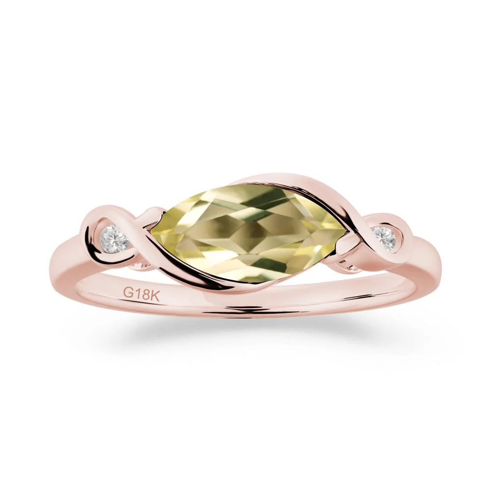 Teardrop Lemon Quartz Infinity Knot Ring - Image 5