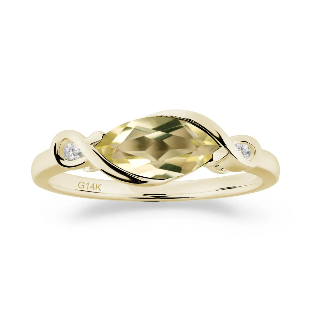 Teardrop Lemon Quartz Infinity Knot Ring - Image 7