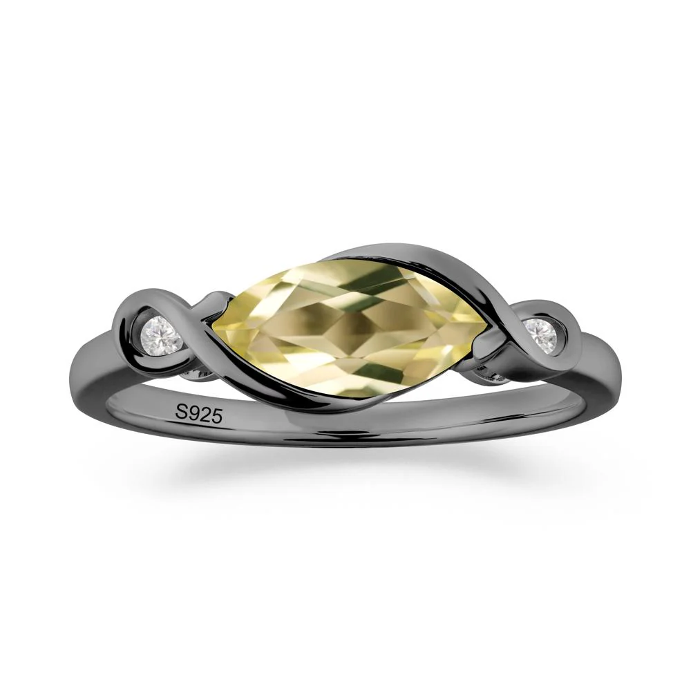 Teardrop Lemon Quartz Infinity Knot Ring - Image 8