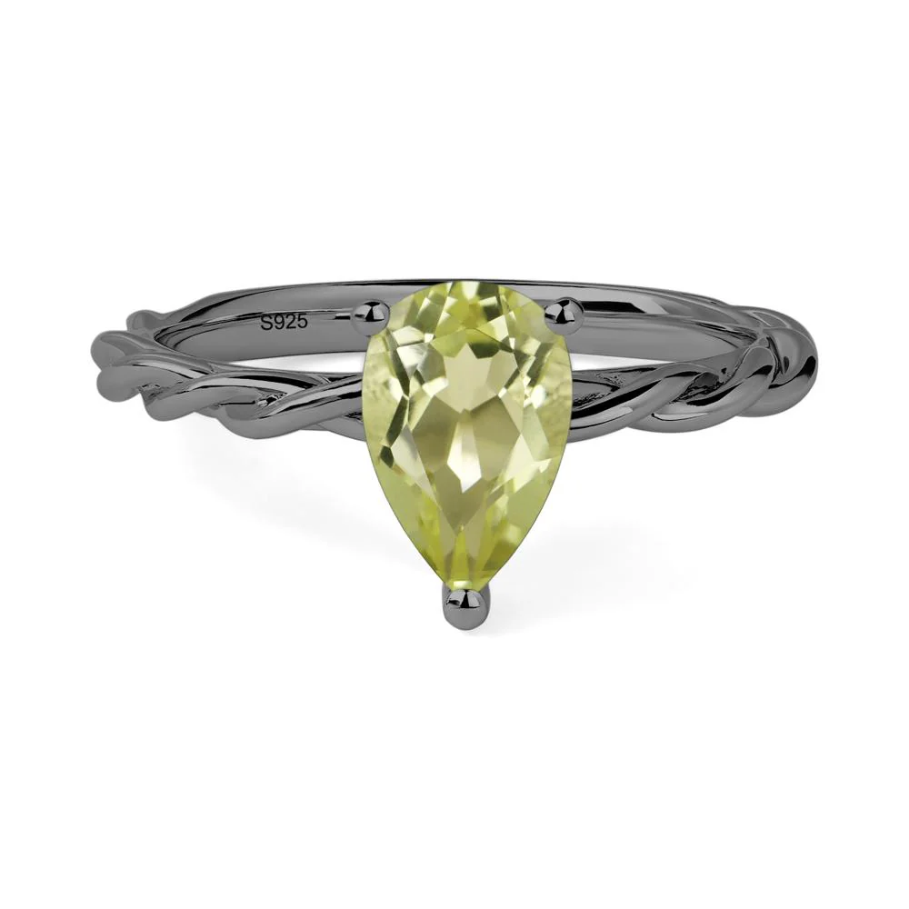 Lemon Quartz Rope Engagement Ring - Image 2