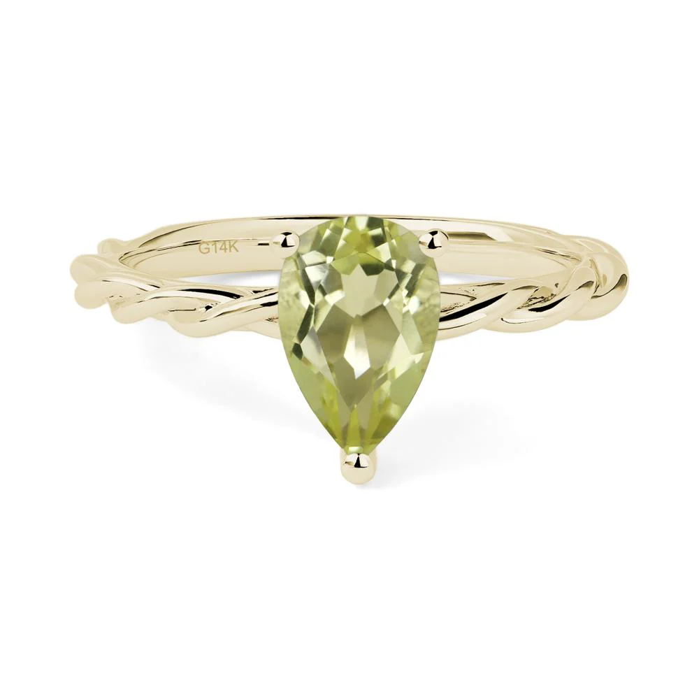 Lemon Quartz Rope Engagement Ring - Image 4