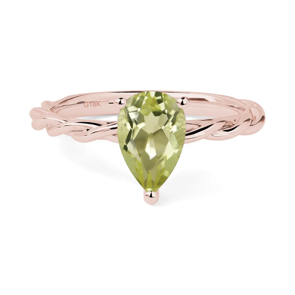 Lemon Quartz Rope Engagement Ring - Image 9