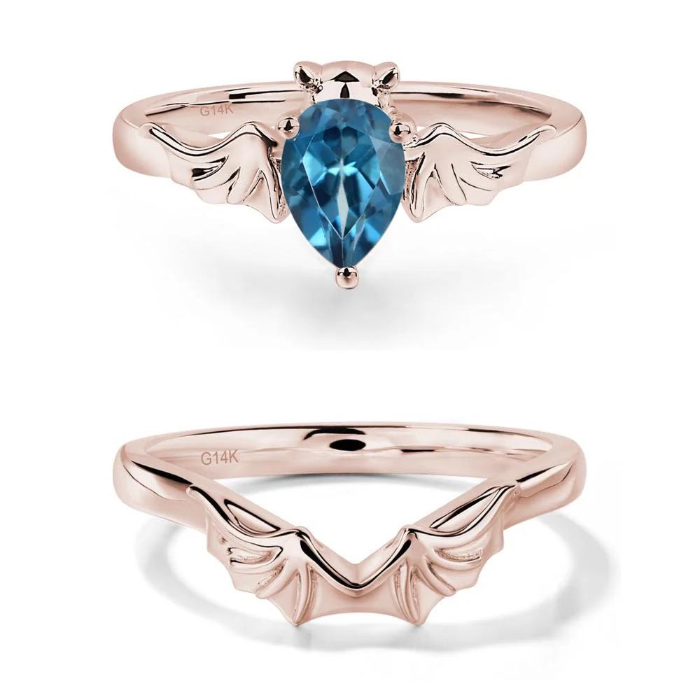 London Blue Topaz Gothic Promise Ring - Image 11