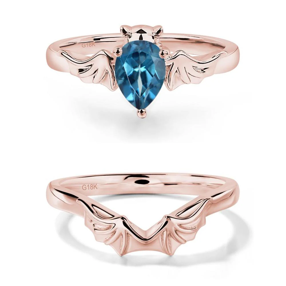 London Blue Topaz Gothic Promise Ring - Image 17