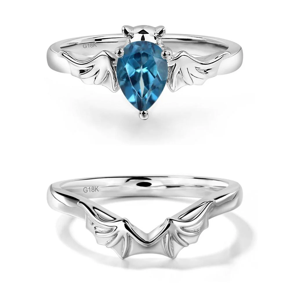 London Blue Topaz Gothic Promise Ring - Image 19