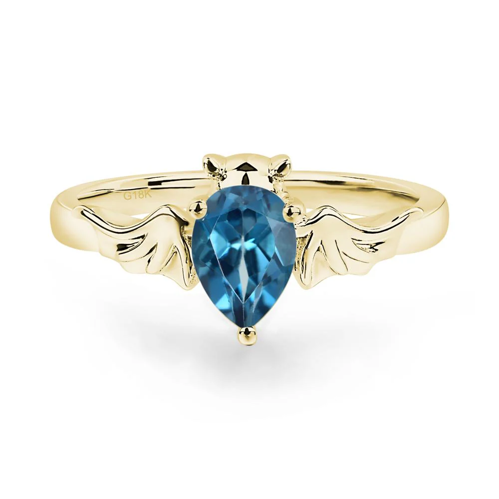 London Blue Topaz Gothic Promise Ring - Image 2