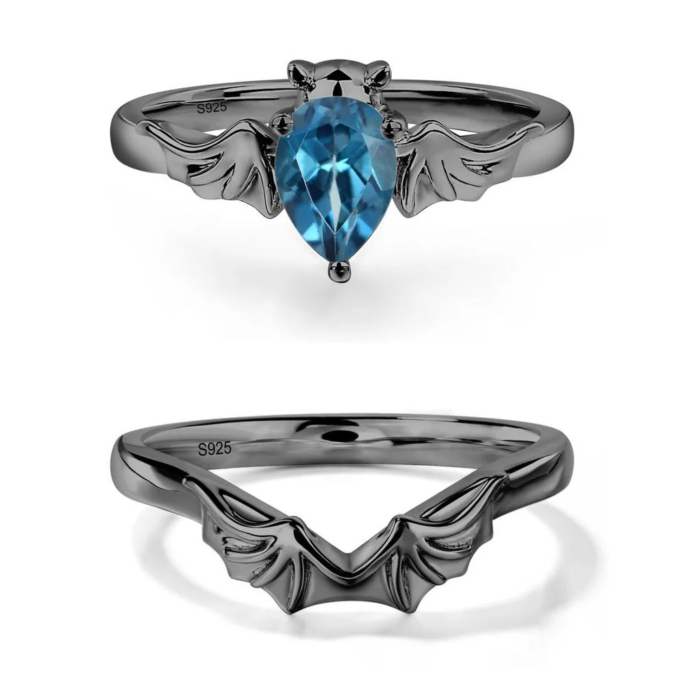 London Blue Topaz Gothic Promise Ring - Image 23