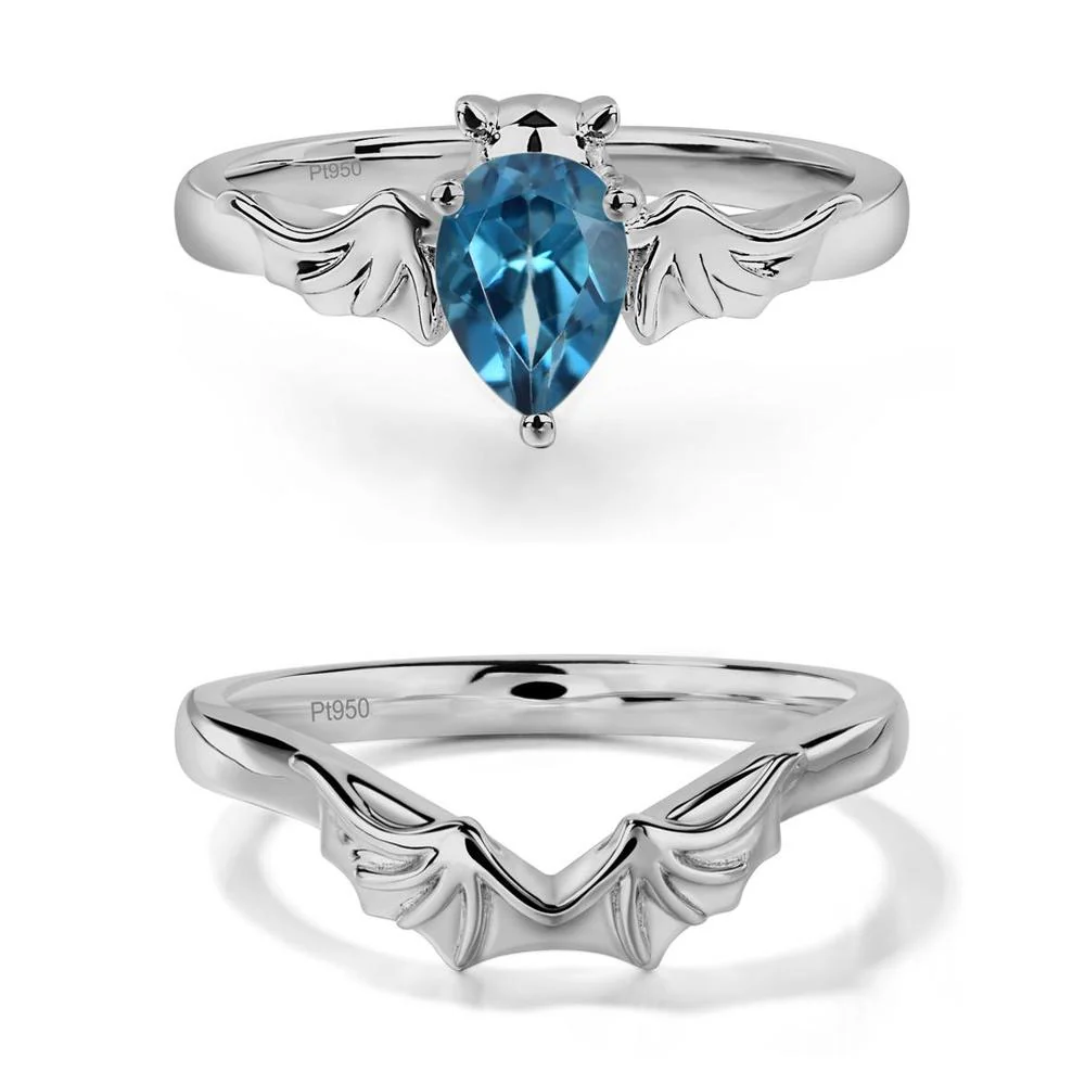 London Blue Topaz Gothic Promise Ring - Image 25