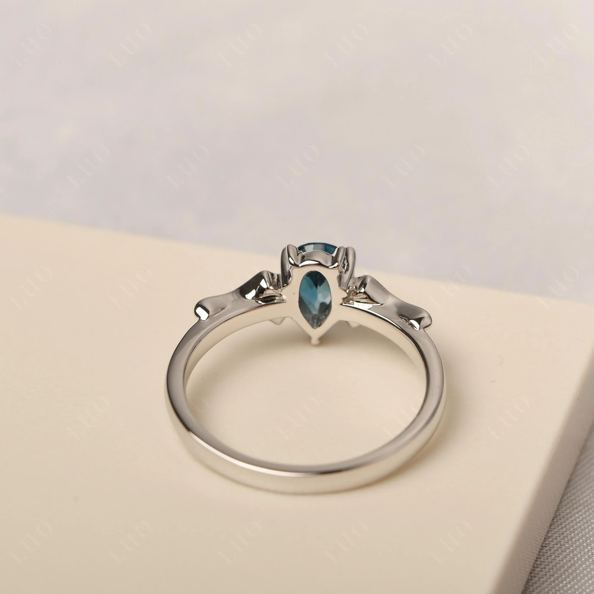London Blue Topaz Gothic Promise Ring - Image 31