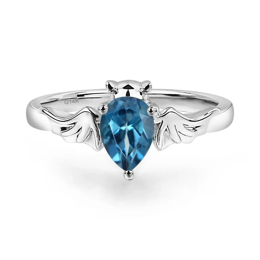 London Blue Topaz Gothic Promise Ring - Image 5