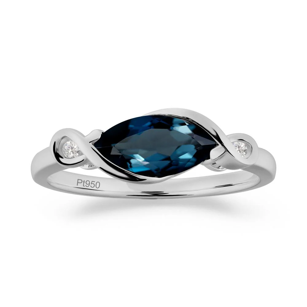 Teardrop London Blue Topaz Infinity Knot Ring