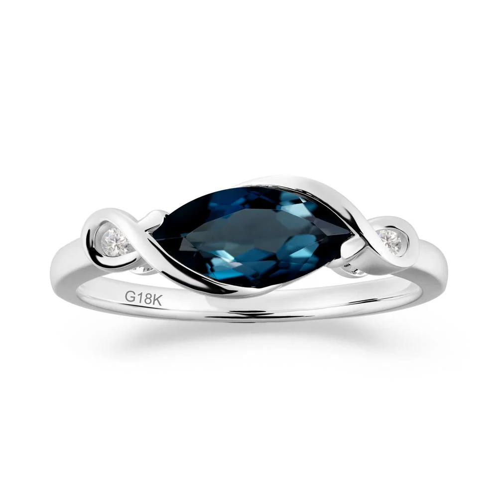 Teardrop London Blue Topaz Infinity Knot Ring - Image 4