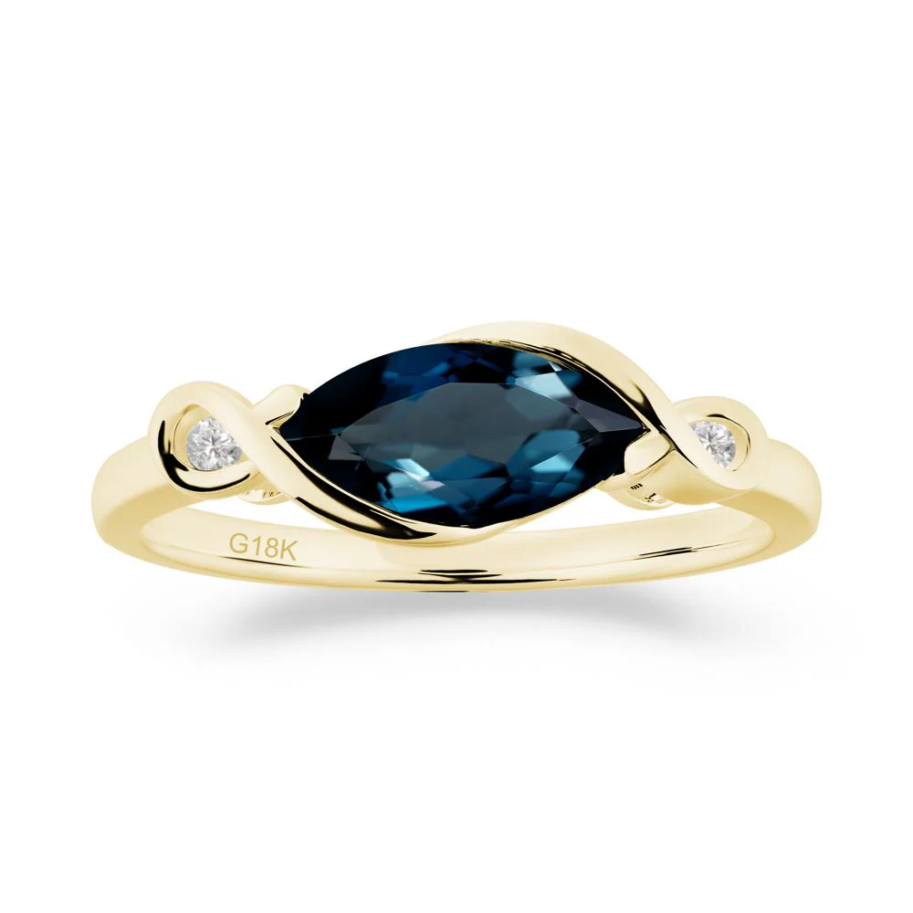 Teardrop London Blue Topaz Infinity Knot Ring - Image 6