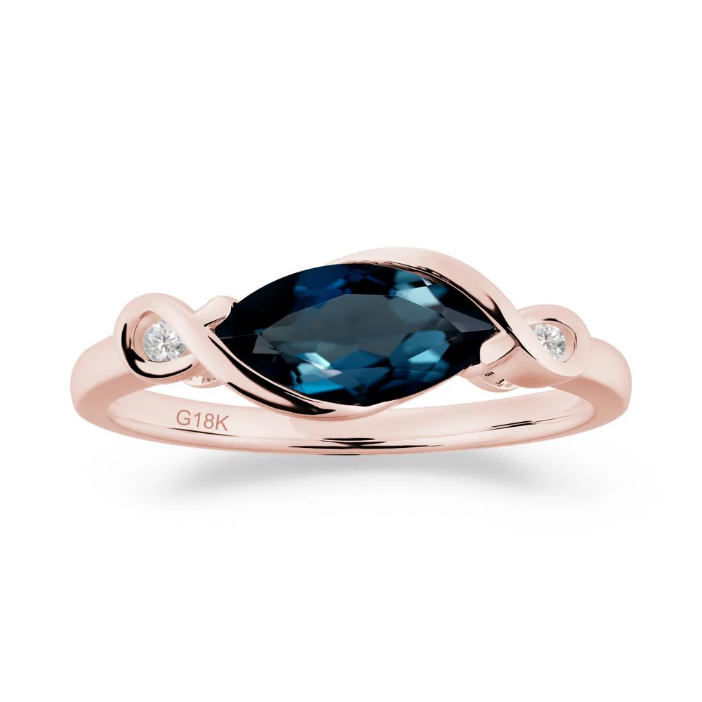 Teardrop London Blue Topaz Infinity Knot Ring - Image 7