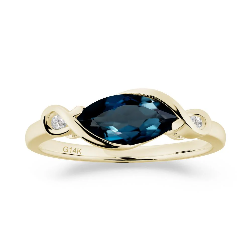 Teardrop London Blue Topaz Infinity Knot Ring - Image 9