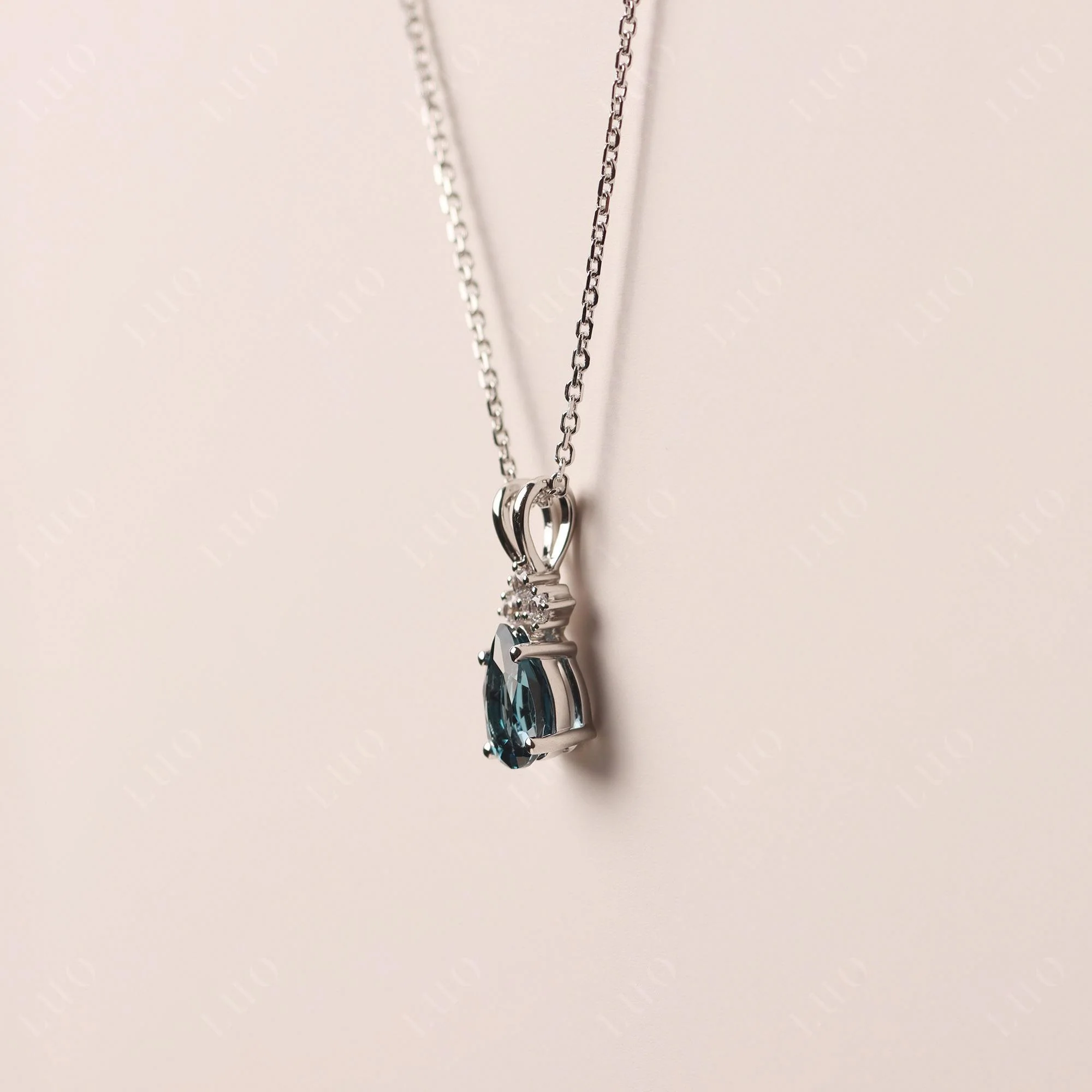 Pear Shaped London Blue Topaz Necklace - Image 11