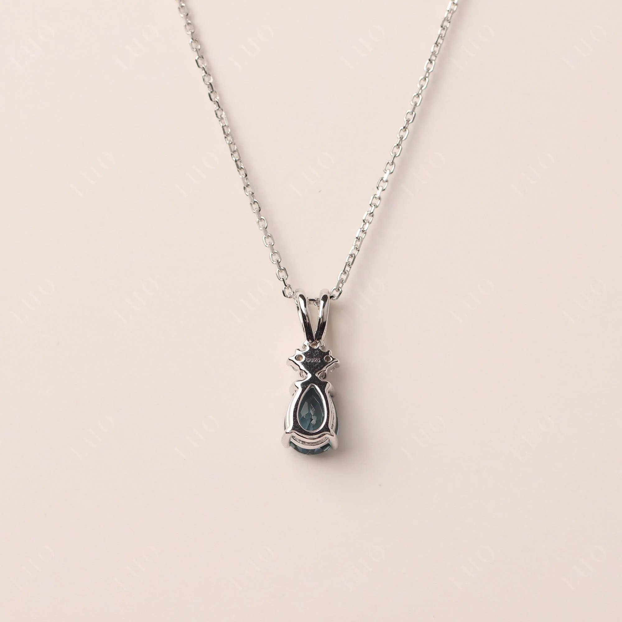 Pear Shaped London Blue Topaz Necklace - Image 12