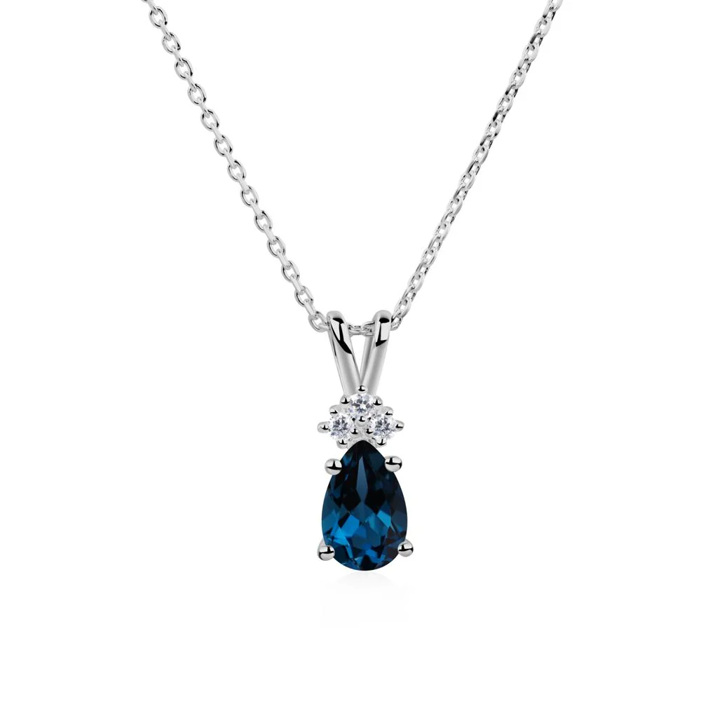 Pear Shaped London Blue Topaz Necklace - Image 6
