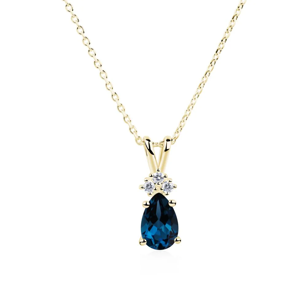 Pear Shaped London Blue Topaz Necklace - Image 8