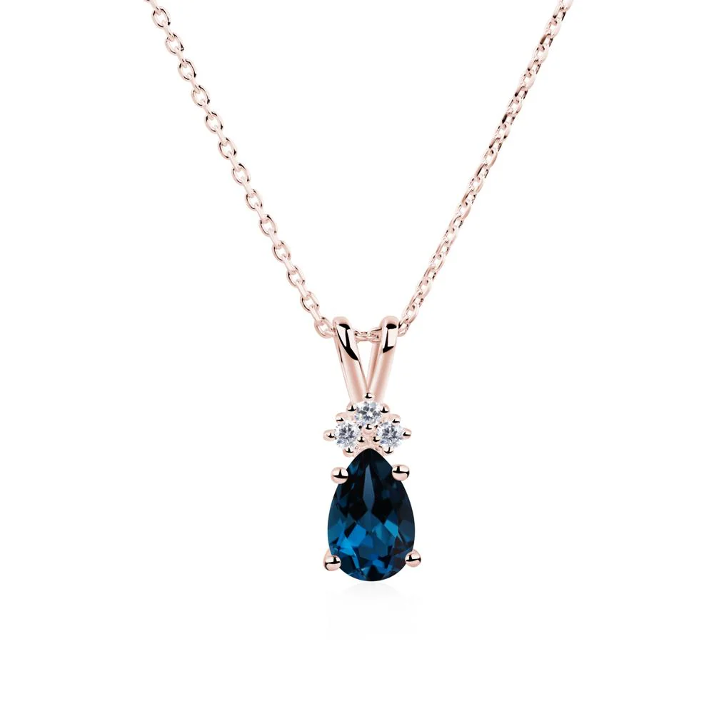 Pear Shaped London Blue Topaz Necklace - Image 9