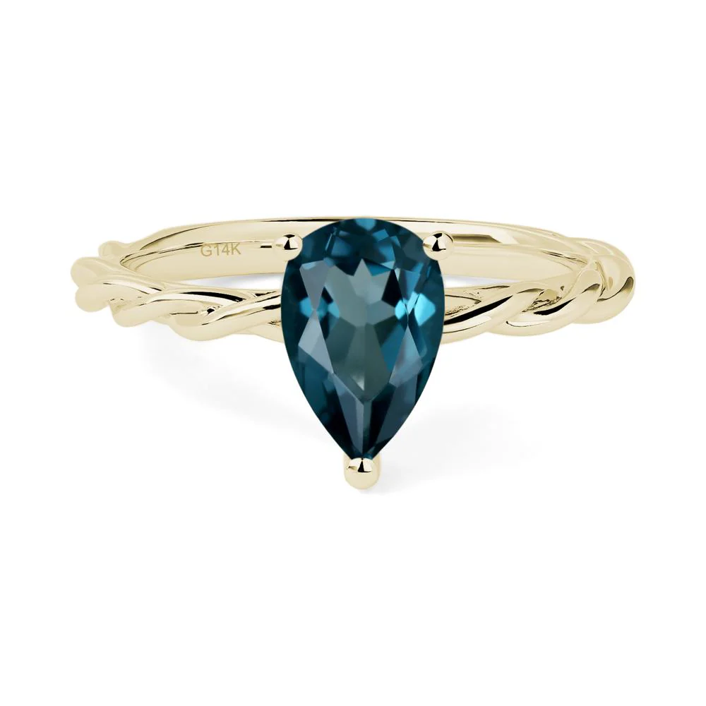 London Blue Topaz Rope Band Ring - Image 4