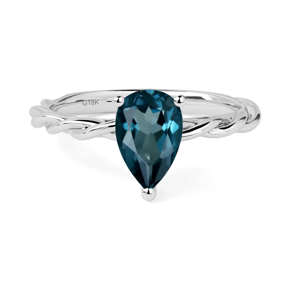 London Blue Topaz Rope Band Ring - Image 7