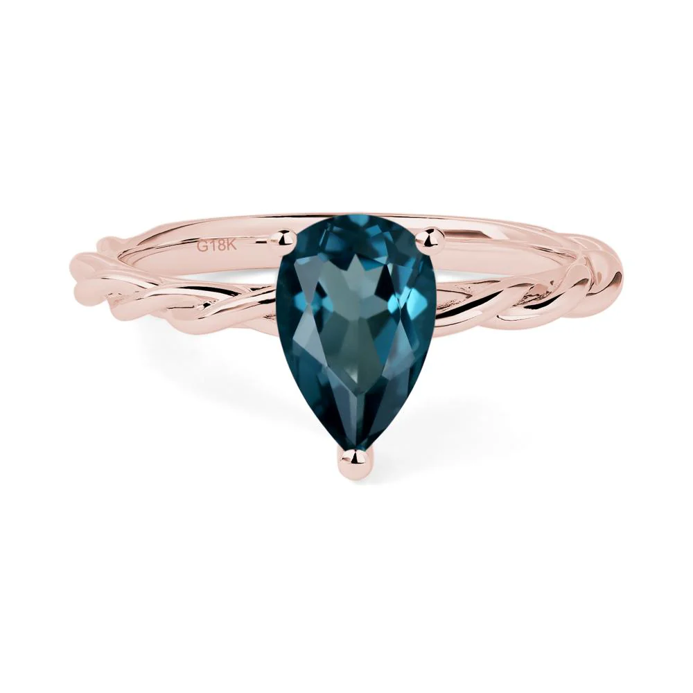 London Blue Topaz Rope Band Ring - Image 9