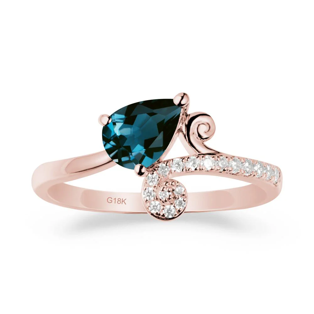 Teardrop London Blue Topaz Swirl Ring - Image 4