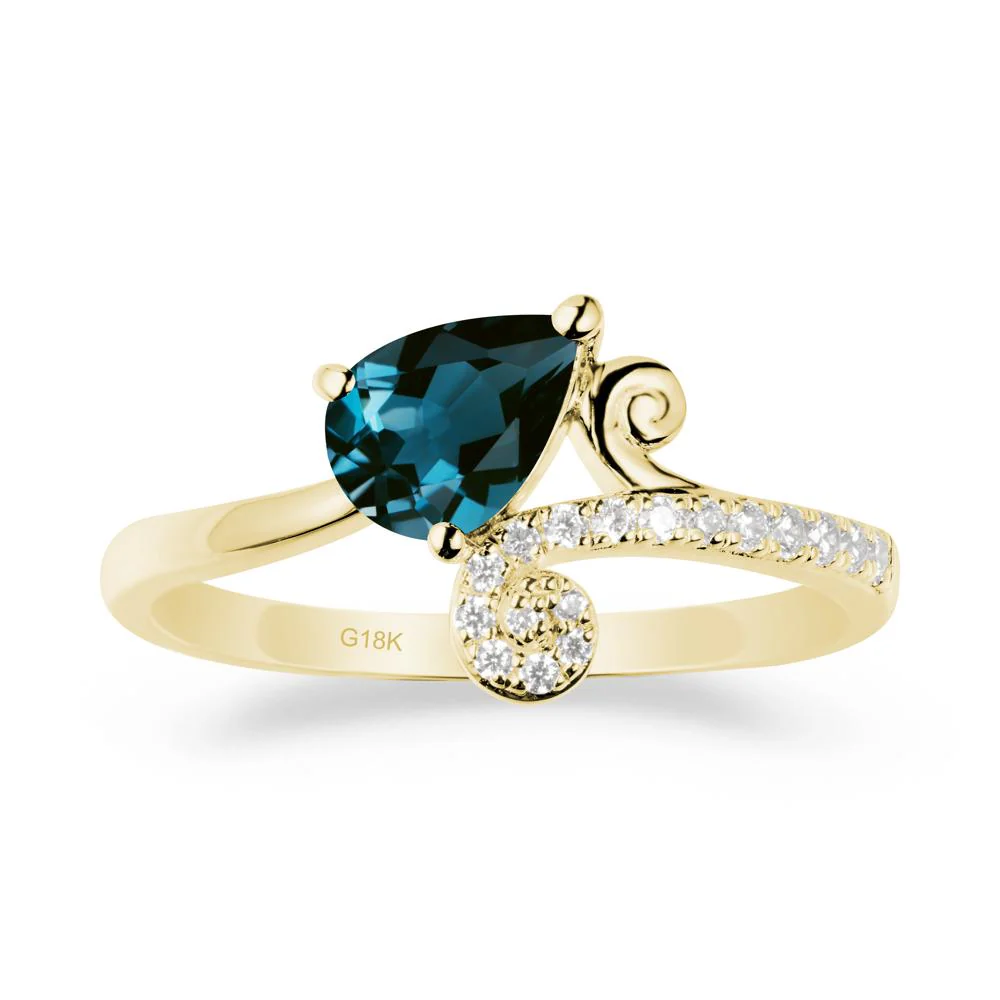 Teardrop London Blue Topaz Swirl Ring - Image 6