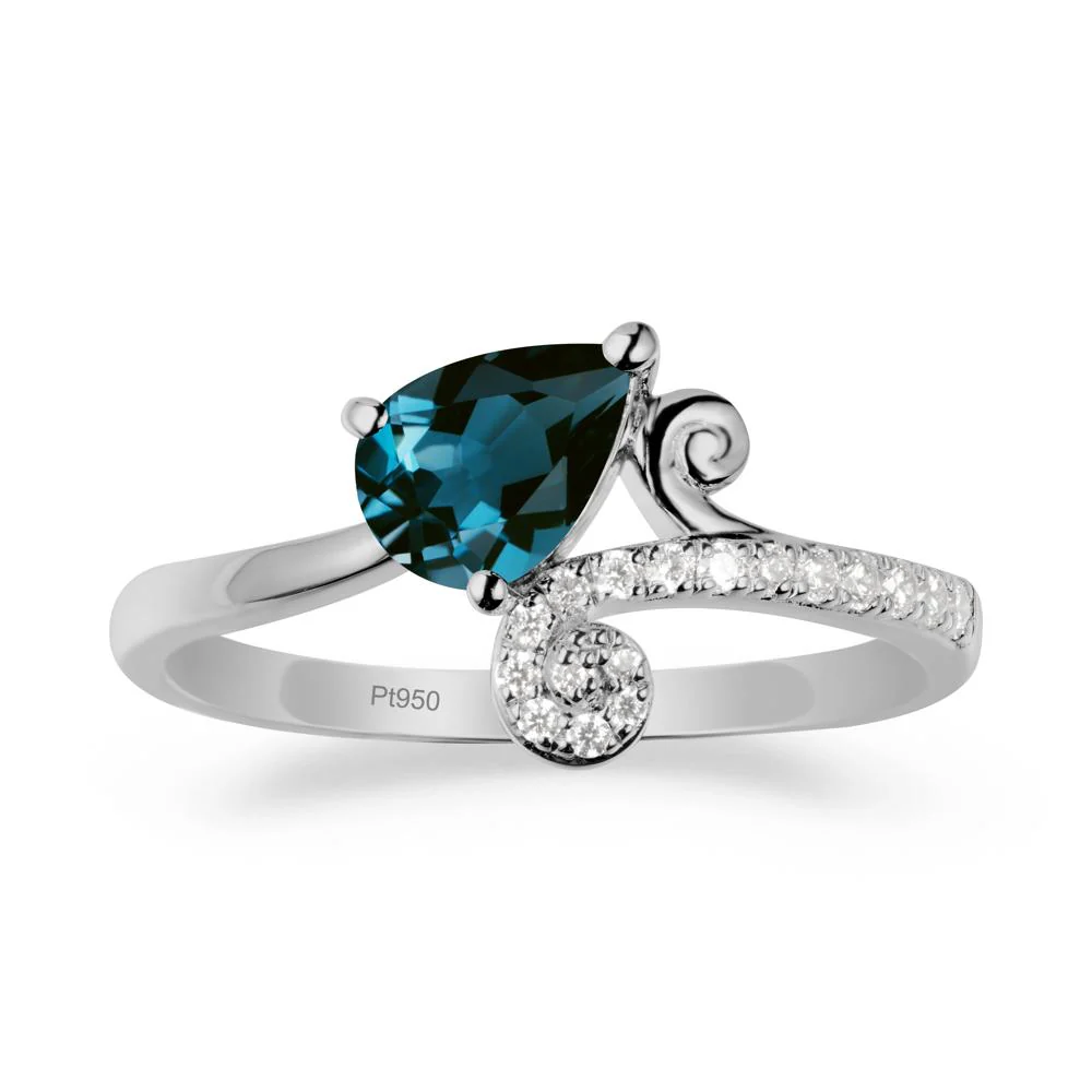 Teardrop London Blue Topaz Swirl Ring - Image 8