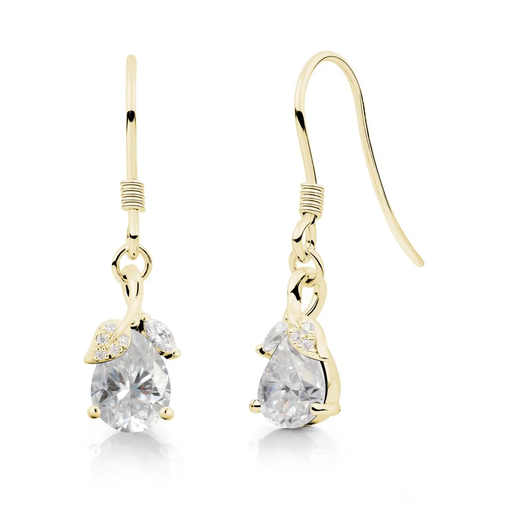 Teardrop Moissanite French Hook Earrings - Image 7