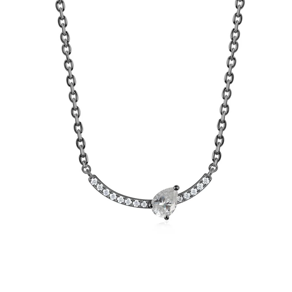 Teardrop Moissanite Smile Necklace