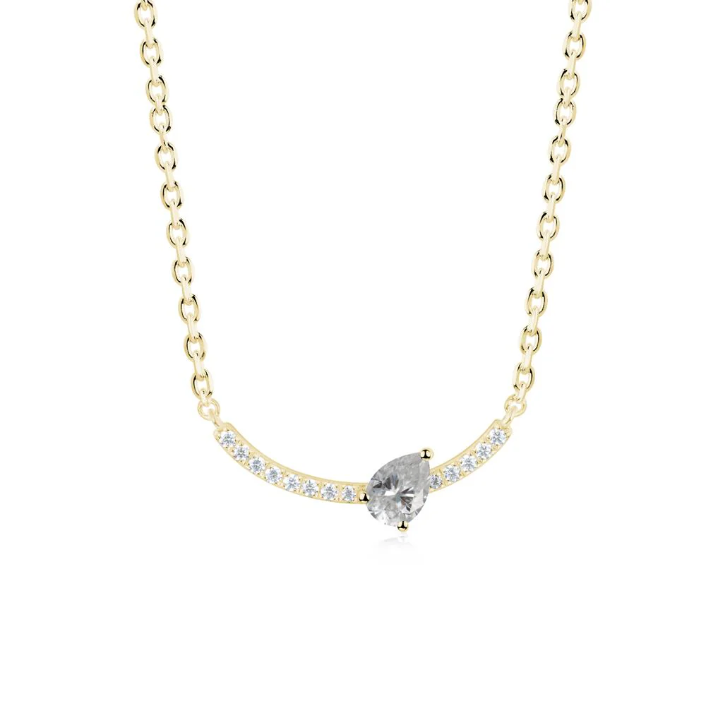 Teardrop Moissanite Smile Necklace - Image 2