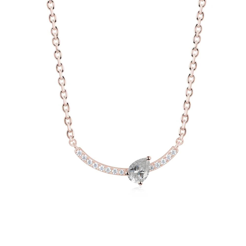 Teardrop Moissanite Smile Necklace - Image 3