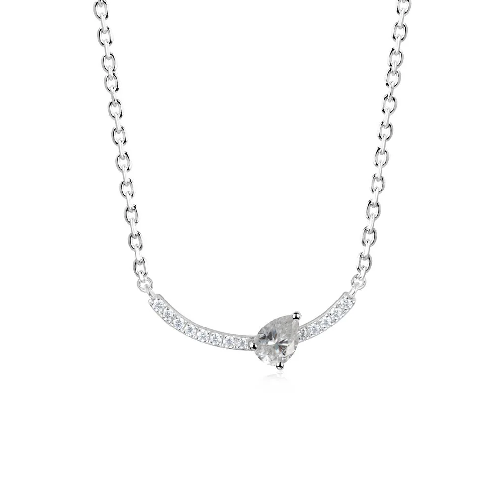 Teardrop Moissanite Smile Necklace - Image 6