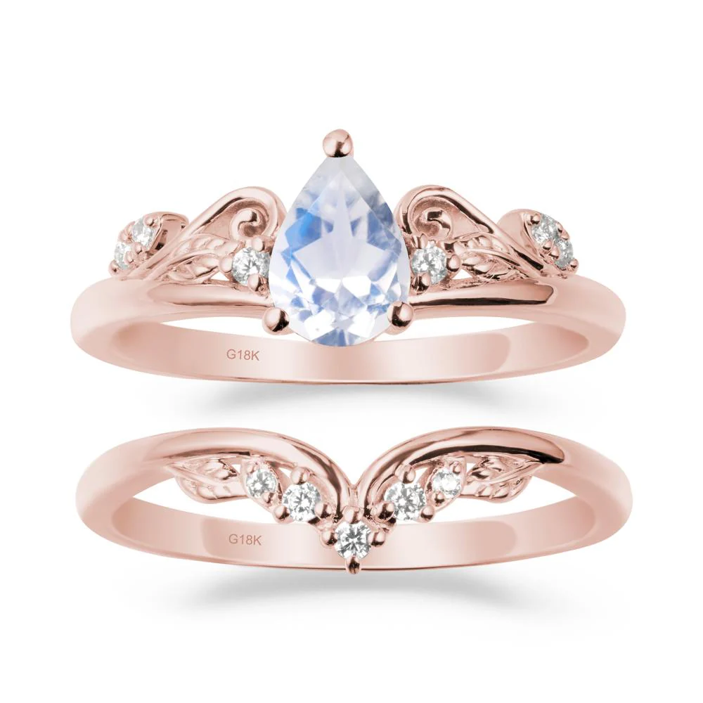 Teardrop Moonstone Promise Ring Set - Image 4