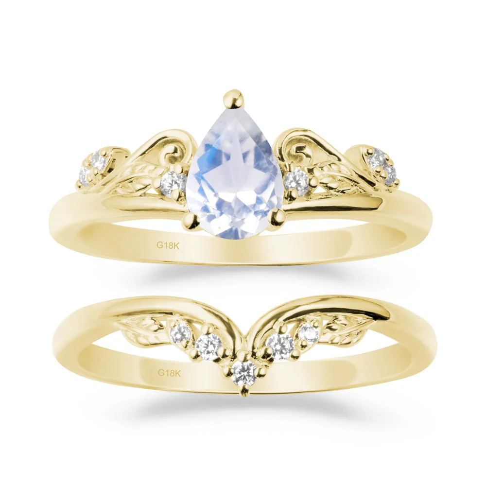 Teardrop Moonstone Promise Ring Set - Image 6