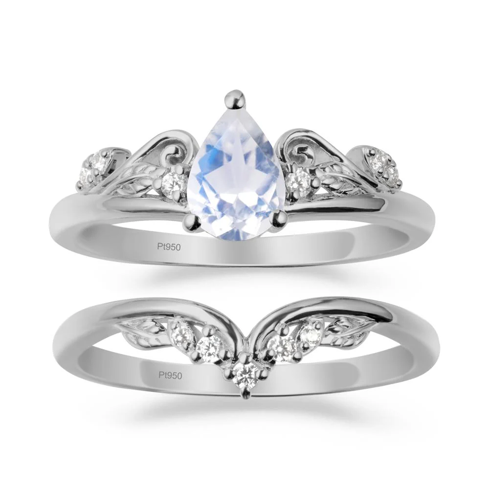 Teardrop Moonstone Promise Ring Set - Image 8