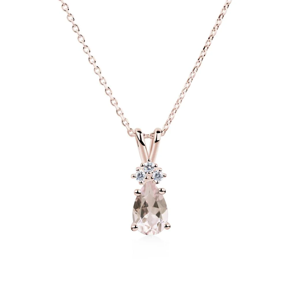 Pear Shaped Morganite Necklace - Image 5