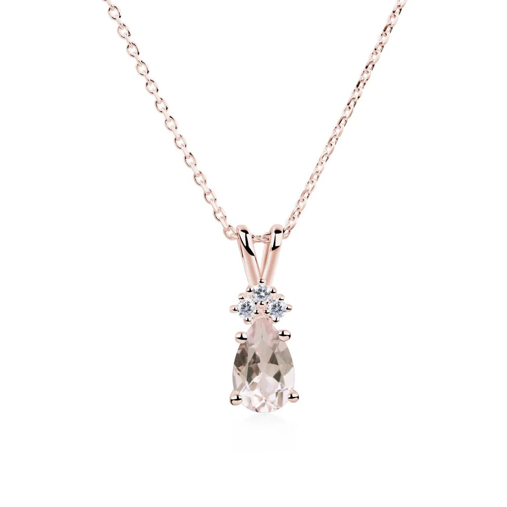 Pear Shaped Morganite Necklace - Image 9