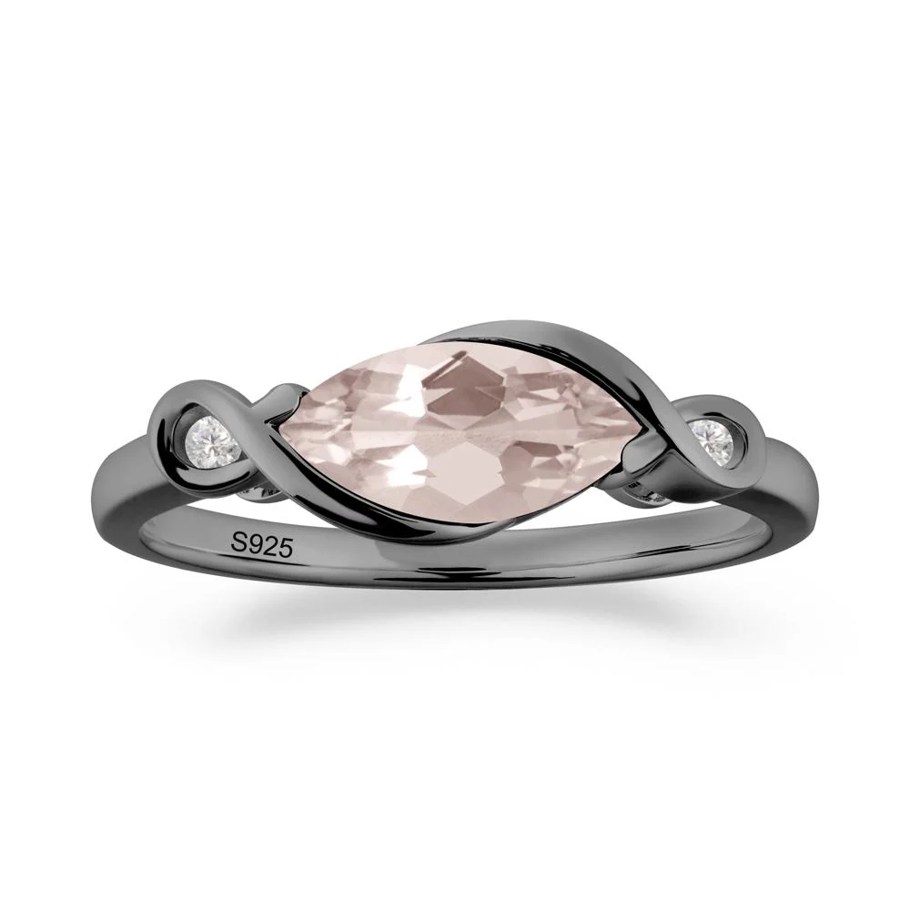 Teardrop Morganite Pave Bow Ring - Image 4