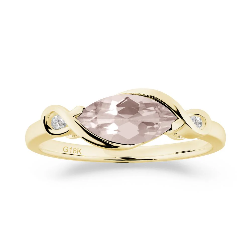 Teardrop Morganite Pave Bow Ring - Image 5