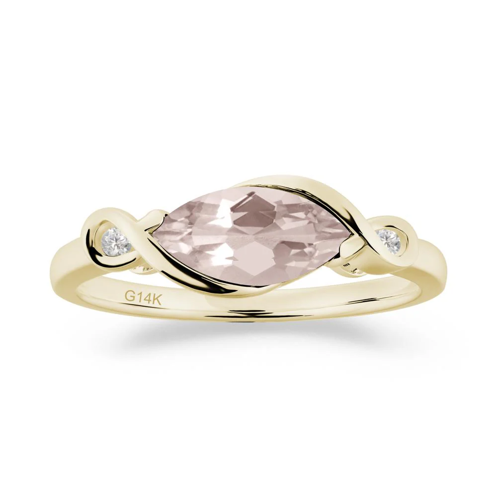Teardrop Morganite Pave Bow Ring - Image 7