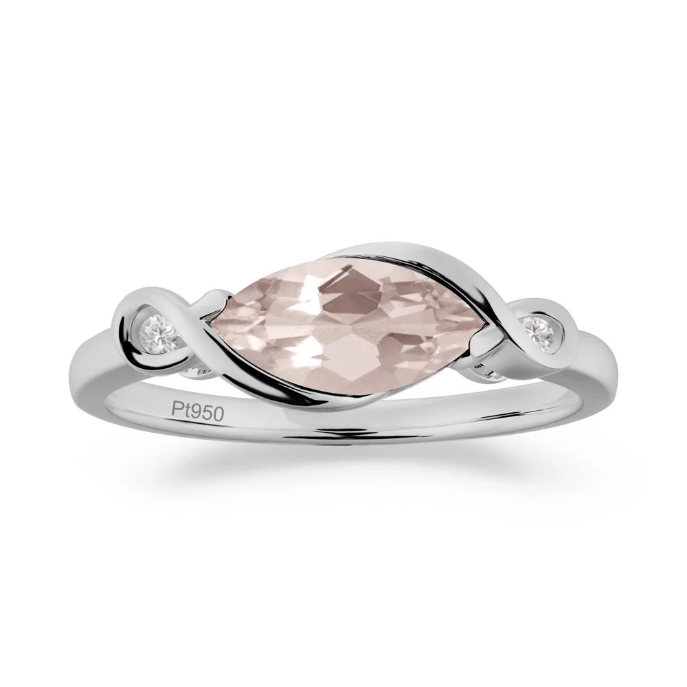 Teardrop Morganite Pave Bow Ring - Image 8