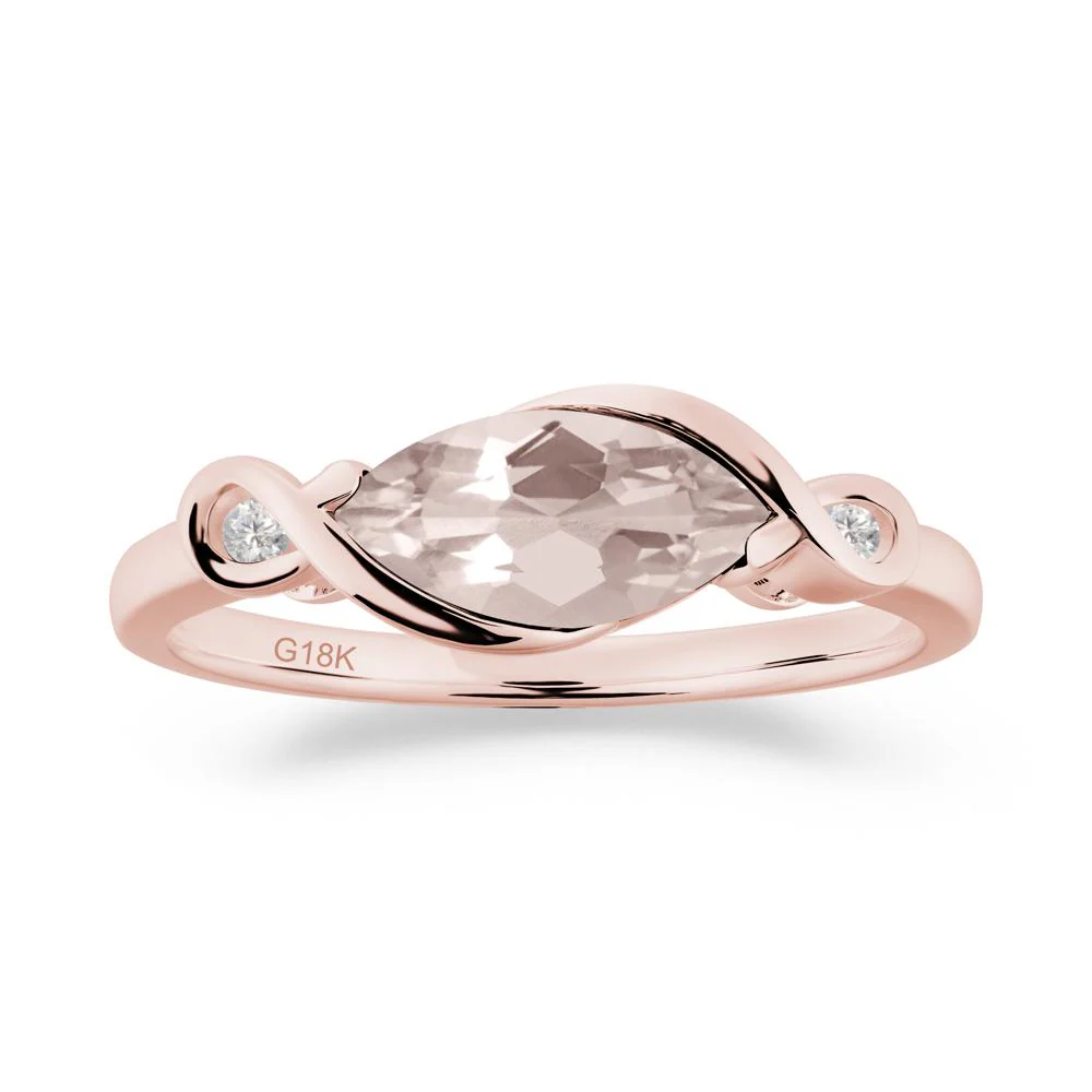 Teardrop Morganite Pave Bow Ring - Image 9