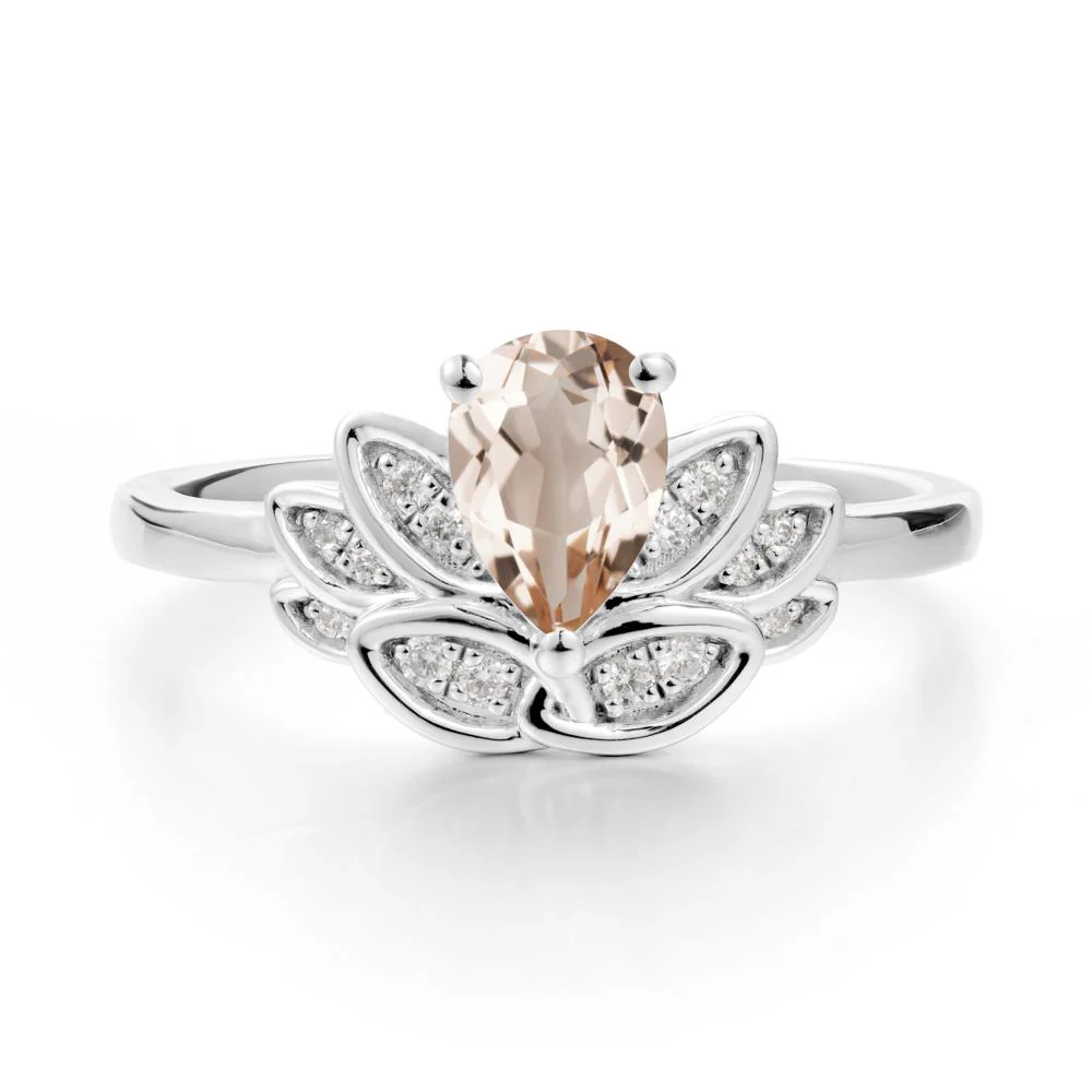 Teardrop Morganite Petal Ring