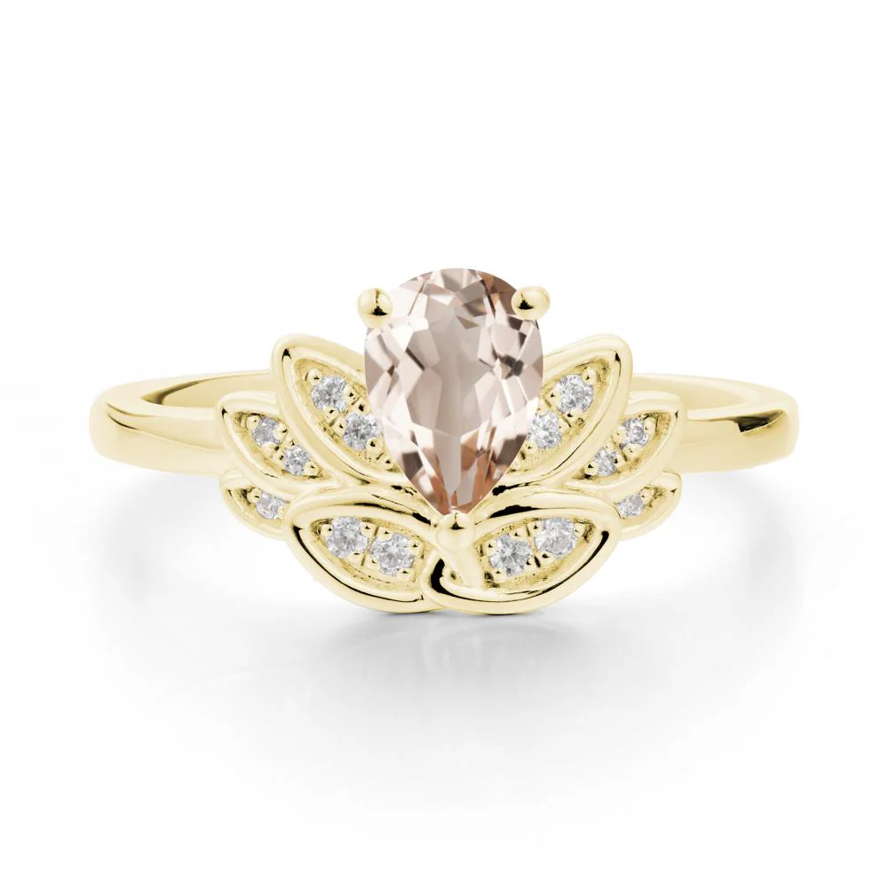 Teardrop Morganite Petal Ring - Image 6